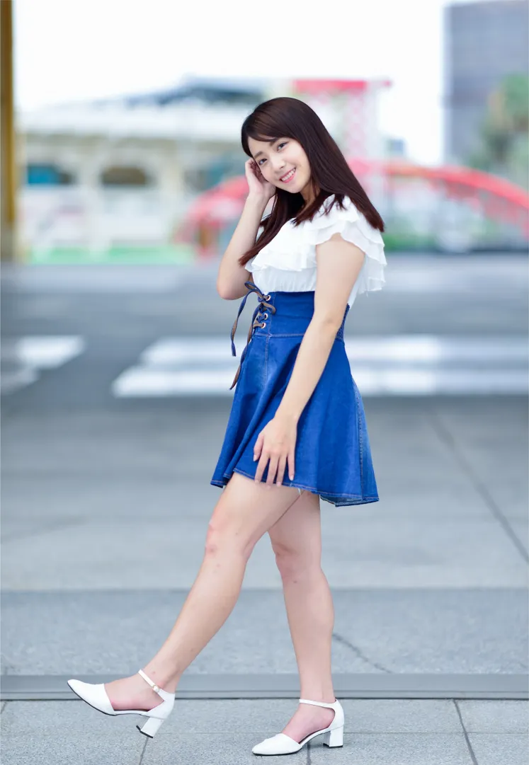 [Mzsock] NO.168 Shanshan denim short skirt with high legs and beautiful legs street photography#[35P]-3