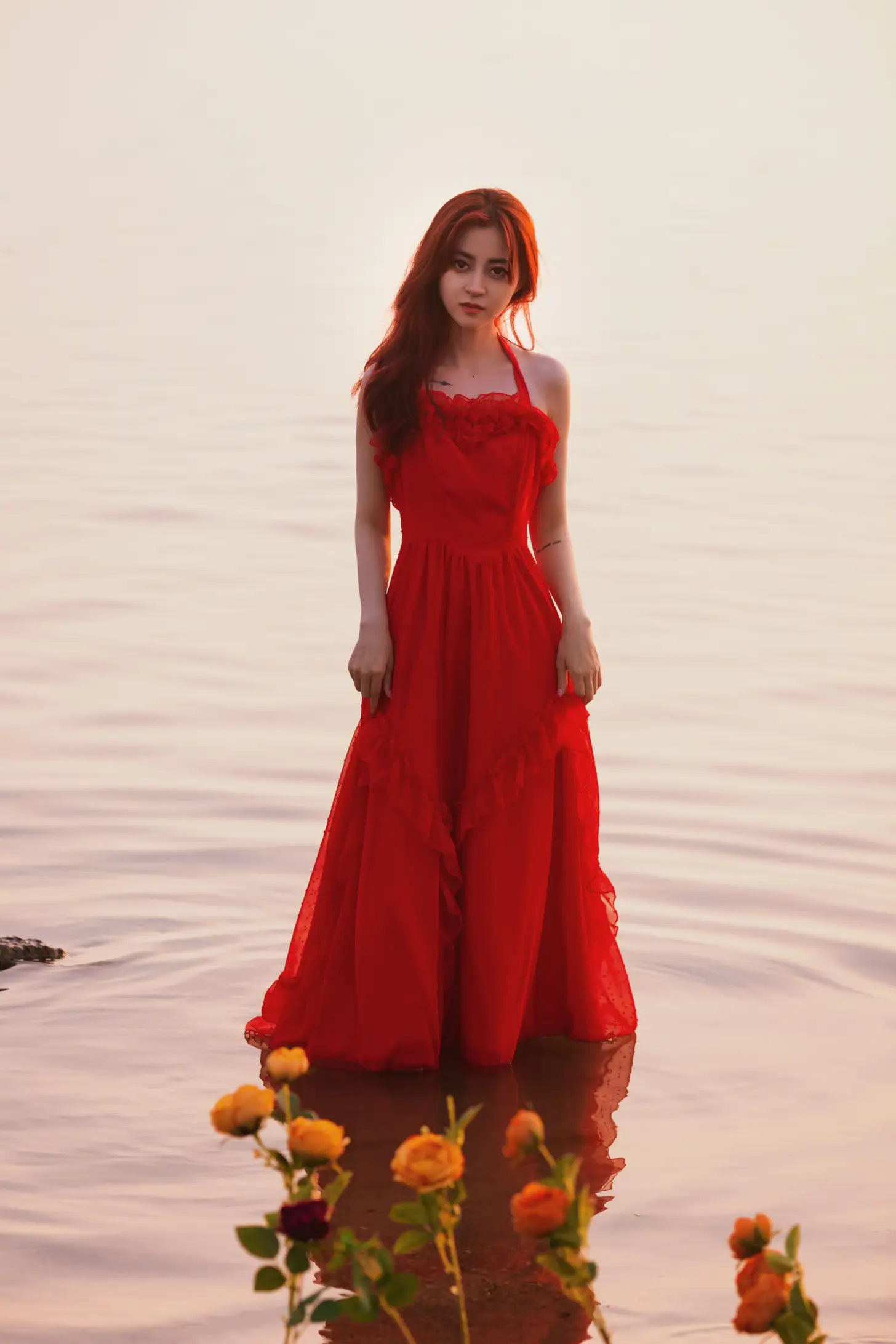 [YITUYU] 2022.09.02 Vol.1849 – Sunset at the seaside and girl in red dress Yixuan-#[33P]-27